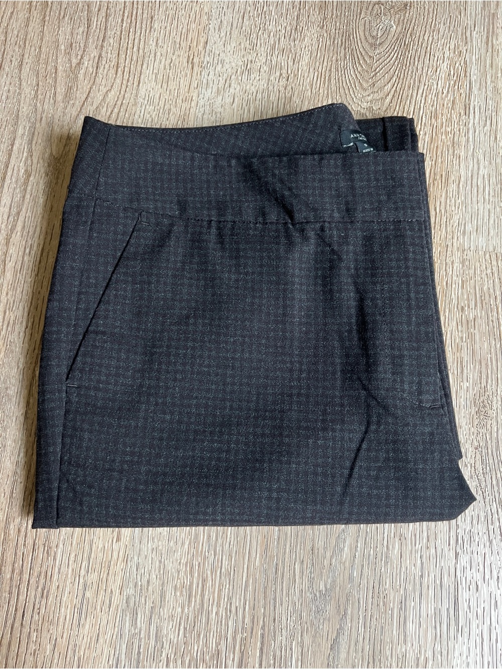 Ann Taylor Size 12 Gray Plum Plaid Wide Leg Dress Pants Office Career Trousers